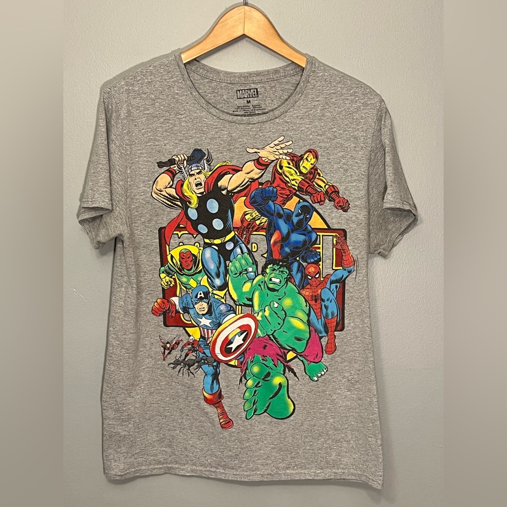 Marvel Graphic Tee Spider-Man Hulk Iron Man size Medium - Picture 1 of 2